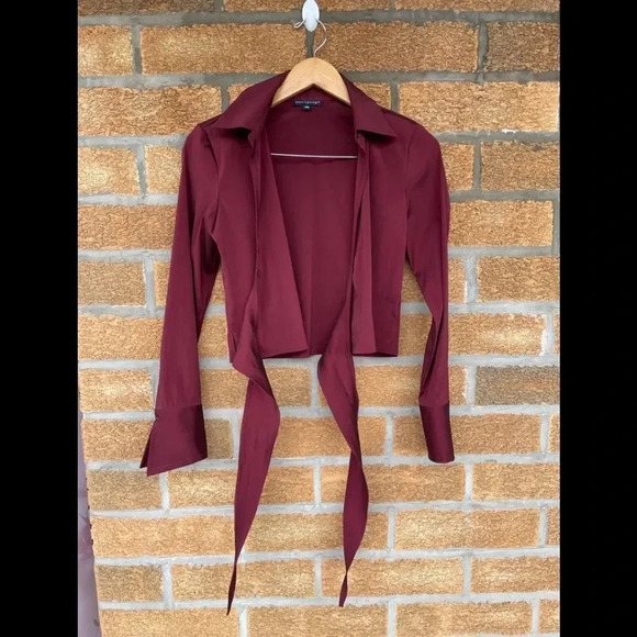 Antropologie burgundy metallic blouse XS - Picture 8 of 8